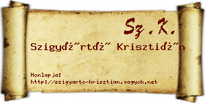 Szigyártó Krisztián névjegykártya